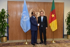 Rencontre entre le Président Paul BIYA et le Secrétaire Général de l'ONU, M. Ban Ki-Moon (1)