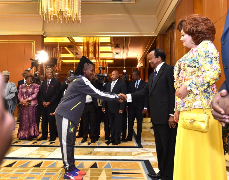 Reception in honour of the Indomitable Lionesses at the Unity Palace