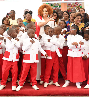 Pupils of ‘Les Coccinelles’ Pay Homage to Mrs Chantal BIYA 