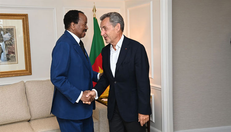 President Paul BIYA meets Former French President Nicolas Sarkozy in Paris