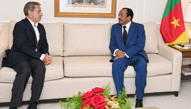 President Paul BIYA meets Former French President Nicolas Sarkozy in Paris