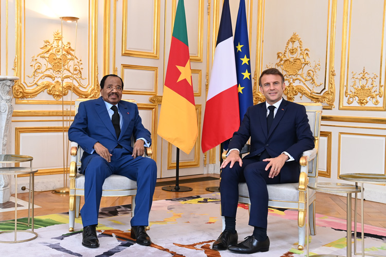 Cameroon’s President Paul BIYA and French President Emmanuel MACRON hold discussions at the Elysee Palace