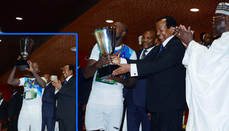 President Paul BIYA hands Cameroon Cup Trophy to New Stars of Douala