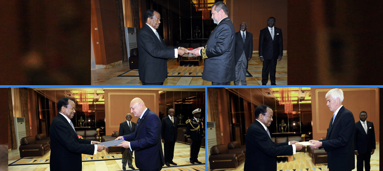 Ambassadors of Russia, Egypt and the United States of America present credentials at the Unity Palace