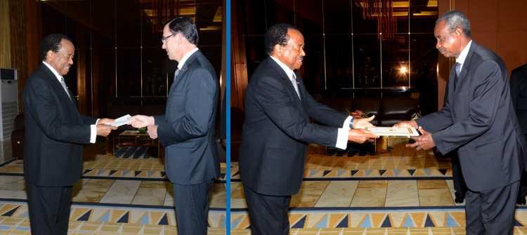 New French and Chadian Ambassadors present credentials to President Paul BIYA