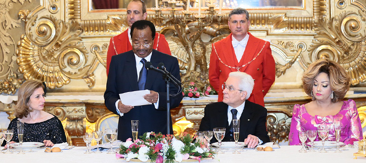 Toast de S.E. Paul BIYA en réponse à celui du Président MATTARELLA lors du dîner offert en l’honneur du Couple Présidentiel Camerounais au Palais du Quirinale