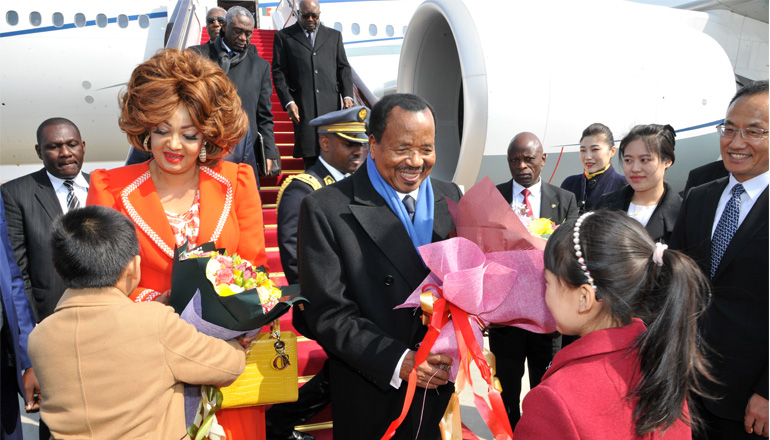 Cameroon’s Presidential Couple Arrives in China